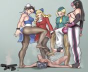 Street Fighter Girls foot trampling from real femdom foot trampling
