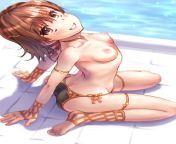 Mikoto Misaka looking cute with her tits out from mikoto hentai