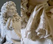 Neckerchief detail of the marble statue made by French sculptor Louis Philippe Mouchy, 1781 Photo via Louvre Museum in Paris, France from philippe soulier