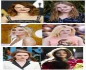 Pick your threesome. Emma Stone and Ellie Bamber, Margot Robbie and Elle Fanning, Daisy Ridley and Mackenzie Foy. from makenzei foy