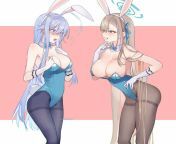 Dressing someone unexpected as a bunny girl [Blue Archive x 86: Asuna, Lena] (Twitter by: Skiyo @skiiiyo) from www blue flim x