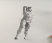 Male Nude (Self-Portrait), 2B on Paper, 2022 from sun tv anker farina azad nude farina 2bazad 2b jpg