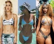 [Kaley Cuoco, Vanessa Hudgens, Rihanna] Sexy Workout with Kaley, Hot Day on the Beach with Vanessa or Joining Rihanna for unbridled Carnival in Barbados. from kaley cuoco fake