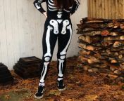 happy halloween! I made my costume using an old pair of leggings and a black shirt and leftover fabric paint instead of buying new! from asmr short and shirt fabric