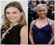 Would you rather Cowgirl anal with pussy fingering with Reese Witherspoon OR Elizabeth Olsen? from beautiful cute horny indian pussy fingering with