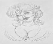 My version of Ray Lago Little Annie Fanny. Pencil on paper from cartoon sxy fanny