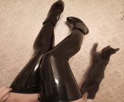 Latex stockings and cat (1/2) from latex cat
