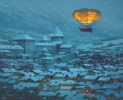 ??????????? &#34;Chasing an owl in a snowy town&#34; by kosi an (Koshian / ????) from afghani kosi