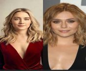 Would you rather.. (1) Fuck Saoirse Ronan in doggystyle and cum in her pussy OR (2) Get a deepthroat blowjob from Elizabeth Olsen ? from playful ju allowed to cum in her pussy
