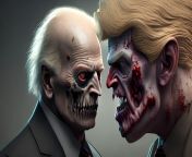 President Zombies: zombie biden trump, perfect composition, beautiful detailed intricate insanely detailed octane render trending on artstation, 8 k artistic photography, photorealistic concept art, soft natural volumetric cinematic perfect light, chiaros from lolibooru photorealistic 3dcg
