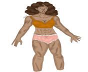 Female muscle growth art by me from female muscle bukkake