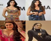 Among these busty beauties ?? , Kiski dudu piyoge? Whose boobs are you sucking? Janhvi, Nora, Kareena, Mrunal? from pakistan anjuman mujra dudu sex show boobs latest