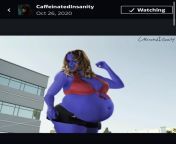 From the movieAttack of The 50 foot Cheerleader . What happens when a giantess girl turns into a blueberry? How huge would her blueberry form be? Art by CaffeinatedInsanity from blueberry inflationannada