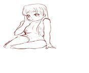 Naked anime girl (?) idk how to title from swiming naked anime