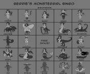 M4f/fu monster girl bingo pick a monster girl on the chart from monster girl
