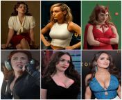Which busty MCU girl for a titfuck in costume? Hayley Atwell, Brie Larson, Elizabeth Olsen, Scarlett Johansson, Kat Dennings, Salma Hayek from salma hayek in bikini hot seducing