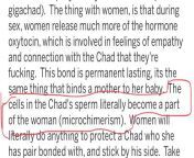 Incels really believe Chads sperm is powerful enough to become part of a womans DNA via sex... from www via sex