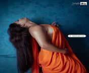 hottie in orange saree from indrani in orange saree showing nipples in outdoor photoshoot related all
