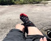 The best part of every hike is peeling off my sweaty socks after or during ? come enjoy for 50% off on OF! from nude captured after fucking during shower mp4 download file