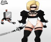 Dragon Ball Z nier automata Crossover - A18 in 2B&#39;s outfit from dragon ball maron rule 34 xxx