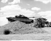 A Squadron of the 1st Armoured Corps will be going to Vietnam shortly with a number of Centurion tanks. This will be the first time the Armoured Corps have used tanks since World War 2. The picture shows a Centurion tank going over a `knife edge&#39; duri from corps brulants 1976