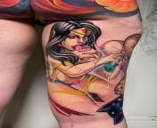 Wonder Woman with Cat Woman as Lesbians from woman breastfeed cat nursing puppies b