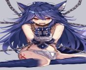 (F4A) Youre a bounty hunter, hired to kill a monstrous beast in a dark forrest. Come to find out that beast is just a wolf girl, chained up in the forrest from nude in the forrest