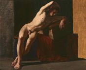Unknown Artist, Denmark - Nude male Model (1870) from nude saree model