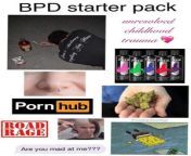 borderline personality disorder starter pack from seel pack girl