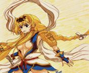 [OC Fanart] Alice Schuberg from Sword Art Online: Alicization wearing Erza Scarlet&#39;s Nakagami armor (Fairy Tail). Drawn for request from u/Jotaro_Kirigaya. Enjoy! (Might be NSFW) from alice sword art online