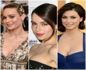 Brie Larson, Emilia Clarke, Morena Baccarin.... One sits on big black dildo, One sits on your face, And one sits on your dick, from milf sits onw عربی xxx