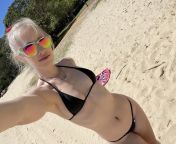 Selfie in a black micro bikini from youtube star vicky stark patreon micro bikini