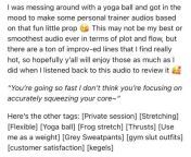 Early Access Audio: [F4M] I swear thats the only time Ive ever fucked a client! [Personal Trainer] [Private session] [Stretching] [Focus on your core strength while you fuck me] [Oral sex] [fucking in interesting positions] [35 minutes] [Improv] from sex story in marathi audio