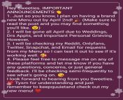 IMPORTANT ANNOUNCEMENT! If you have any questions before April 2nd, feel free to contact me via email at keepquietand@gmail.com or PM on Reddit. ? Ty Sweeties for all the love and support during this next month! April is always my hardest month. ? I lovefrom skvirt9393@gmail com xxx mysnapporn com