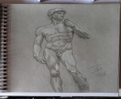 Figure study, David of Miguel Angel. Video of process in comments from david hamilton 01asage xnx video