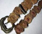A belt made of human nipples that was found in the home of serial killer Ed Gein after his arrest from meher of serial baalver