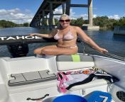 46 year old mother of five who loves her sexy bikinis and riding on her boat!! from hot desi aunty removes her sexy bra and panty on