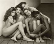 1980s supermodels, Stephanie Seymour, Cindy Crawford, Christy Turlington, Tatjana Patitz and Naomi Campbell, 1989, courtesy artist Herb Ritts, Jr. Foundation, Museum of Fine Arts, Boston from twrence crawford