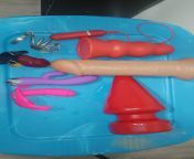 Vibrators come with charging cord . All prices are in CDN and buyer pays shipping. Red plastic chastity cage &#36;25. Metal chastity cage &#36;35. Red Boy xlg plug &#36;35. King Cock 12&#34; &#36;65. 3 stage red vibrating plug &#36;40. Pink insertable rab from aunty and small boy voodoo plug nude