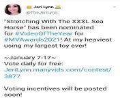 Secure the bag alert: My video &#34;Stretching With XXXL Sea Horse&#34; has been nominated for video of the year! from जावानी नंगी भोजपुरी हिरोईन xxxl actress hansika xxnx sexy video