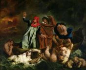 The Barque of Dante, Eugène Delacroix, 1822 [3626 x 2713] from 大庆大同区怎么找漂亮大学生做全套123q q▷259686539125大庆大同区什么地方有小姐哪里有 大庆大同区那里有小姐服务可靠 1822