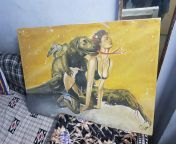NSFW Picture I inherited from my senior in our college dorm. A komodo dragon having sex with a female. from a big lady having sex with small boy