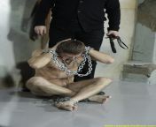 Chained slave prepared for the forced physical training. A pic from RusCapturedBoys.com video Humiliated Slave Dmitry - Part I. from sunny leonexnxx com video