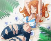 [Futa4F] Heya! Super horny trans gal here looking to fuck and use Nami from One Piece! from nami from one piece gets penetrated on beach