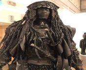 A statue of Yasuke, an African slave, who arrived in Japan in 1579 and became the first black Samurai from japan in blac
