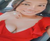 Sexy hot ? babe in RED DRESS with deep Cleavage from sexy hot girls cleavage show