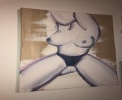 A simple nude I painted. Its a hobby I rediscovered during my first pregnancy, showing my stuff to people terrifies me but here is one of my canvases. Please be kind! from sujitha nude b