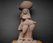 Statue of a nude yakshi, or female nature spirit. India, Kushan Empire, 2nd century AD [2000x2500] from nude deepika gifxxx chines sexy hindi india