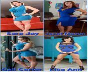 Who fills out their blue dress better? [Sara Jay] [Janet Mason] [Lisa Ann] or [Cali Carter] from lisa ann doctor
