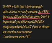Taffy Tales (0.85.1a) - Can somebody please confirm if the NTR parts are still on update 0.85.1a? Im a bit confuse by this. from 85 namannasex